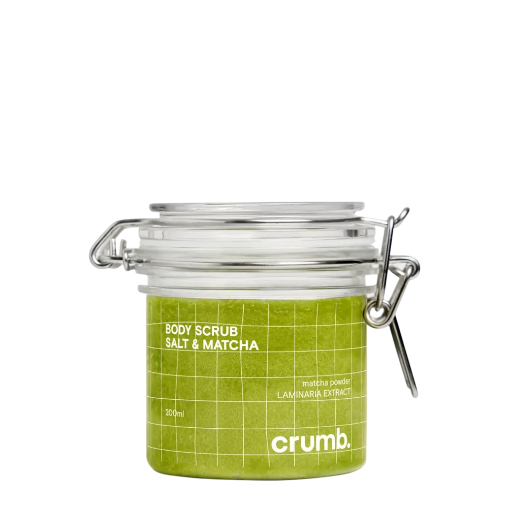CRUMB. Matcha Body Scrub 200ml - Сольовий скраб для тіла з пудрою матча та екстрактом ламінарії